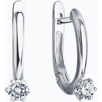 Cercei din aur alb cu diamante Casa Bosco 1021858-3 2,8g imaginea #4 — magazin online Desire.md
