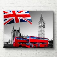 Pictură ArtShop Red Bus of London 75x50cm (PBW23-M-PL)