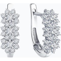 Cercei din aur alb cu diamante Casa Bosco 1021954-3 3,61g imaginea #4 — magazin online Desire.md
