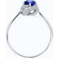 Inel din aur alb cu diamante si safir Casa Bosco 2011040  2,11g s.18 imaginea #3 — magazin online Desire.md