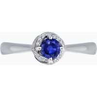 Inel din aur alb cu diamante si safir Casa Bosco 2011040  2,11g s.18 imaginea #4 — magazin online Desire.md