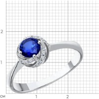 Inel din aur alb cu diamante si safir Casa Bosco 2011040  2,11g s.18 imaginea #2 — magazin online Desire.md