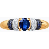 Inel din aur rosu cu diamante si safire Casa Bosco 2011049 1,99g s.16,5 imaginea #3 — magazin online Desire.md