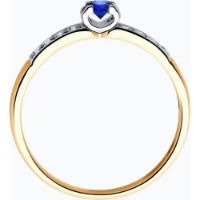 Inel din aur combinat cu diamante si safir Casa Bosco 2011197 2,24g s.18 imaginea #5 — magazin online Desire.md