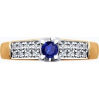 Inel din aur combinat cu diamante si safir Casa Bosco 2011197 2,24g s.18 imaginea #6 — magazin online Desire.md
