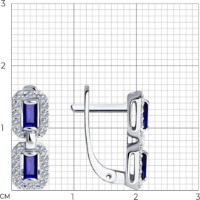 Cercei din aur rosu cu diamnate si safir Casa Bosco 2021026 2,99g imaginea #2 — magazin online Desire.md
