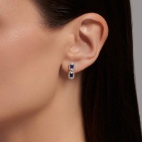 Cercei din aur rosu cu diamnate si safir Casa Bosco 2021026 2,99g imaginea #3 — magazin online Desire.md