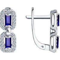 Cercei din aur rosu cu diamnate si safir Casa Bosco 2021026 2,99g