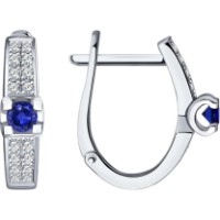 Cercei din aur alb cu diamnate si safir Casa Bosco 2021073-3 3,37g
