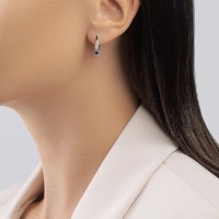 Cercei din aur alb cu diamnate si safir Casa Bosco 2021082-3 2,77g imaginea #3 — magazin online Desire.md