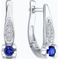 Cercei din aur alb cu diamnate si safir Casa Bosco 2021082-3 2,77g imaginea #4 — magazin online Desire.md