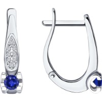 Cercei din aur alb cu diamnate si safir Casa Bosco 2021082-3 2,77g