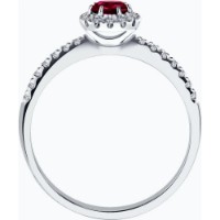 Inel din aur alb cu diamante si rubin Casa Bosco 4010655-3 1,68g s.17,5 imaginea #4 — magazin online Desire.md