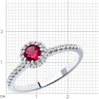 Inel din aur alb cu diamante si rubin Casa Bosco 4010655-3 1,68g s.17,5 imaginea #2 — magazin online Desire.md