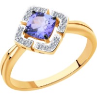 Inel din aur rosu cu diamante si tanzanit Casa Bosco 6014121 2,35g s.18