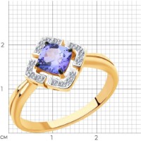 Inel din aur rosu cu diamante si tanzanit Casa Bosco 6014121 2,35g s.18 imaginea #4 — magazin online Desire.md