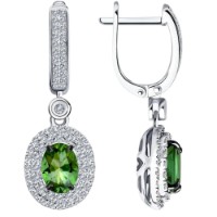 Cercei din aur alb cu diamante si turmalina Casa Bosco 6024227-3 4,88g