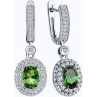 Cercei din aur alb cu diamante si turmalina Casa Bosco 6024227-3 4,88g imaginea #2 — magazin online Desire.md