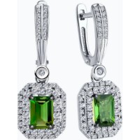 Cercei din aur alb cu diamante si turmalina Casa Bosco 6024232-3 5,36g imaginea #4 — magazin online Desire.md