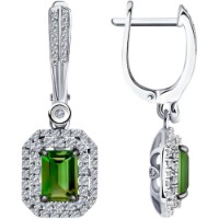 Cercei din aur alb cu diamante si turmalina Casa Bosco 6024232-3 5,36g
