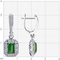 Cercei din aur alb cu diamante si turmalina Casa Bosco 6024232-3 5,36g imaginea #2 — magazin online Desire.md