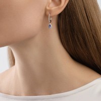 Cercei din aur alb cu diamante si tanzanit Casa Bosco 6024278-3 3,61g imaginea #3 — magazin online Desire.md