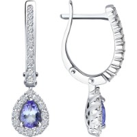 Cercei din aur alb cu diamante si tanzanit Casa Bosco 6024278-3 3,61g