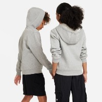 Hanorac pentru copii Nike Sportswear Club Fleece Dark Grey Heather/Base Grey/White, s.S imaginea #2 — magazin online Desire.md