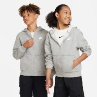 Hanorac pentru copii Nike Sportswear Club Fleece Dark Grey Heather/Base Grey/White, s.M