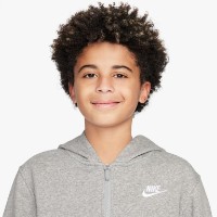 Hanorac pentru copii Nike Sportswear Club Fleece Dark Grey Heather/Base Grey/White, s.M imaginea #6 — magazin online Desire.md