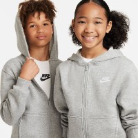 Hanorac pentru copii Nike Sportswear Club Fleece Dark Grey Heather/Base Grey/White, s.M imaginea #7 — magazin online Desire.md