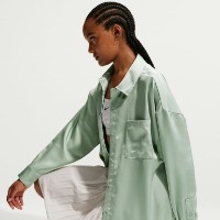 Cămașă damă Nike Sportswear Oversized Satin Long-Sleeve Steam/Sail, s.XL imaginea #6 — magazin online Desire.md