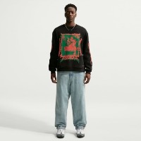 Hanorac pentru bărbați Nike Sportswear Fleece Crew-Neck Black/Bright Crimson/White/Safety Orange, s.S imaginea #3 — magazin online Desire.md