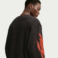 Hanorac pentru bărbați Nike Sportswear Fleece Crew-Neck Black/Bright Crimson/White/Safety Orange, s.XL imaginea #6 — magazin online Desire.md