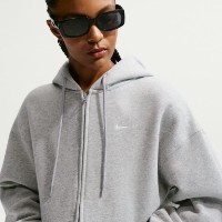 Hanorac damă Nike Studio Fleece Medium Weight Dark Grey Heather/Sail, s.S imaginea #2 — magazin online Desire.md
