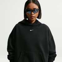 Hanorac damă Nike Studio Fleece Medium Weight Total Black/Sail, s.M