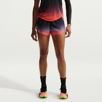 Pantaloni scurți dame Nike Aero Swift Dri-FIT ADV 3 Brief-Lined Running Black/Bright Crimson/Metallic Silver, s.L