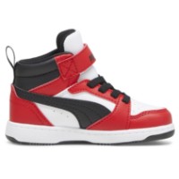 Bocanci pentru copii Puma Rebound V6 Mid Ac+ Inf Puma White/Black/For All Time Red, s.20 imaginea #3 — magazin online Desire.md