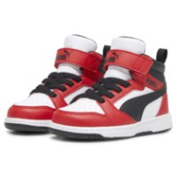 Bocanci pentru copii Puma Rebound V6 Mid Ac+ Inf Puma White/Black/For All Time Red, s.24