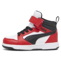 Bocanci pentru copii Puma Rebound V6 Mid Ac+ Inf Puma White/Black/For All Time Red, s.25 imaginea #2 — magazin online Desire.md