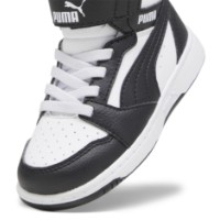 Bocanci pentru copii Puma Rebound V6 Mid Ac+ Inf Puma White/Black/Shadow Gray, s.20 imaginea #5 — magazin online Desire.md