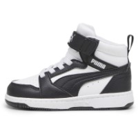Bocanci pentru copii Puma Rebound V6 Mid Ac+ Inf Puma White/Black/Shadow Gray, s.25 imaginea #2 — magazin online Desire.md
