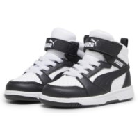 Bocanci pentru copii Puma Rebound V6 Mid Ac+ Inf Puma White/Black/Shadow Gray, s.26 imaginea #1 — magazin online Desire.md
