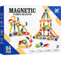 Set de construcție New World Magnetic Tubes Blocks 64pcs (F-64)