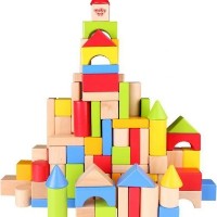 Set de construcție Tooky Toy TK Wooden Building Blocks 100 PCS (TH467) imaginea #4 — magazin online Desire.md