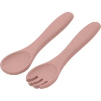Set lingurita si furculita Beaba Platinum Silicone Blush 2pcs imaginea #2 — magazin online Desire.md