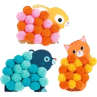 Набор для творчества Djeco Pom-pom Collage – Animals And Pom-Pom Circles 