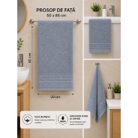 Полотенце Bumbacel Vegan Style 50×85 cm Blue (5356_50x85_24-021) фото №2 — интернет-магазин Desire.md