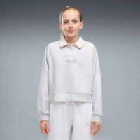 Детская толстовка Puma Class Relaxed Criopped Fleece White Glow Heather, s.164 фото №3 — интернет-магазин Desire.md