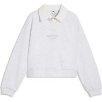 Детская толстовка Puma Class Relaxed Criopped Fleece White Glow Heather, s.176